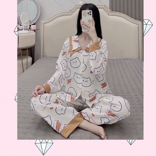 Bộ pyjama tay dài quần dài mango sam cao cấp.