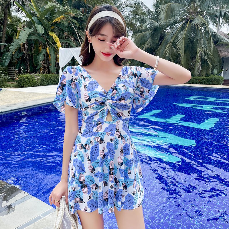 Đồ Bơi Áo Tắm Nữ Kín Đáo Dạng Váy Có Tay CHe Bụng Béo | BigBuy360 - bigbuy360.vn