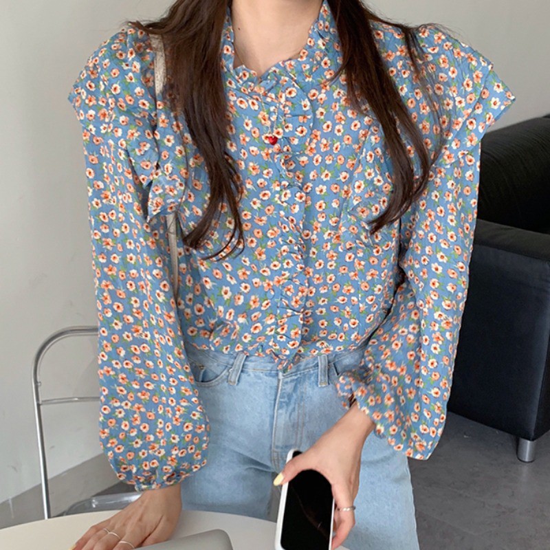 Áo kiểu họa tiết hoa văn