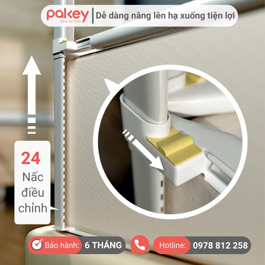 Thanh chắn giường Pakey Pro A1 bản Nâng cấp 2022, thanh chặn giường bản dày cao cấp hơn, update tính năng hạ 1 bên