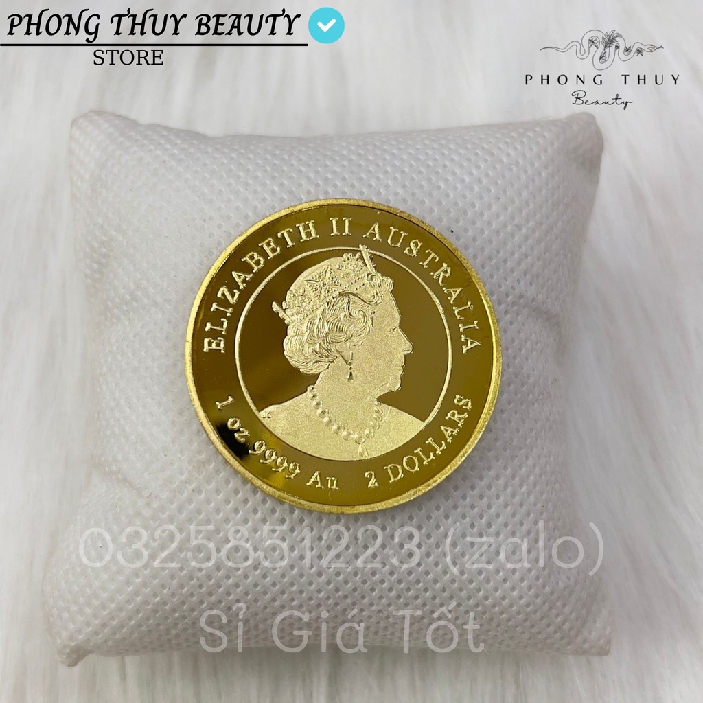 Móc Khóa Đồng Xu Tứ Linh, Long Lân Quy Phụng Mạ Vàng Siêu Đẹp Phong Thủy May Mắn