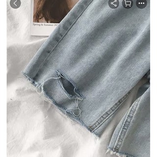 💯Quần Jeans Ngố Nữ Rách PT