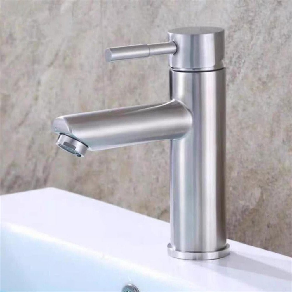 [Mã BMBAU50 giảm 7% đơn 99K] Vòi Lavabo Lạnh Schmidt Inox 304 Tròn 1 Đường Nước (Tặng dây cấp)