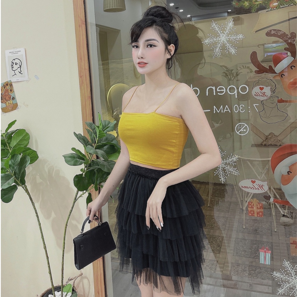 Áo croptop nữ kiểu ống 2 dây Hoàng Tình Store, thun borip co giãn tốt thấm hút mồ hôi Freesize | BigBuy360 - bigbuy360.vn