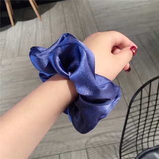 SCRUNCHIES Dây Cột Tóc Vải Lụa Mịn Phi Bóng Siêu Dày