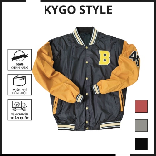 Áo khoác bomber nam nữ chữ B form ôm mặc rất đẹp, chất vải dù 2 lớp dày dặn. Áo khoác unisex dễ mặc, dễ phối đồ - K079