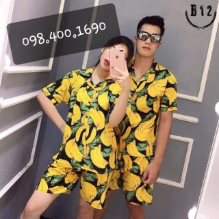 Sỉ 18b bộ đồ hoa quả đi biển. Hình quả chuối. loại 1