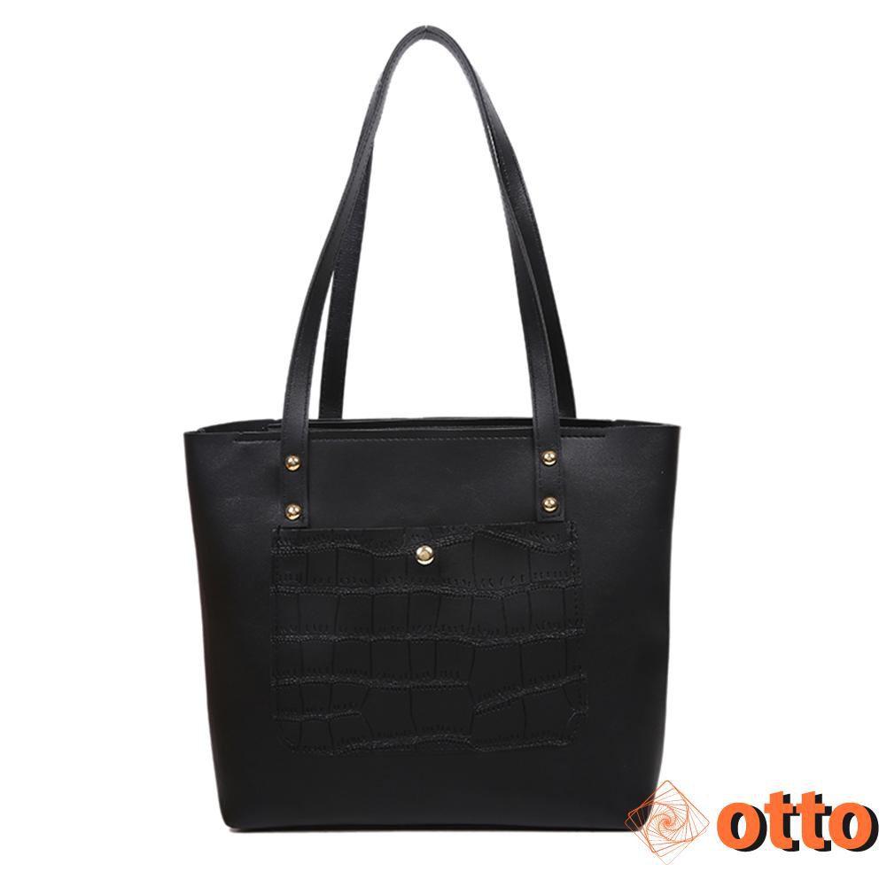 Portable PU Leather Shoulder Bag Female Alligator Large Capacity Top-handle Handbag Street Travel Tote