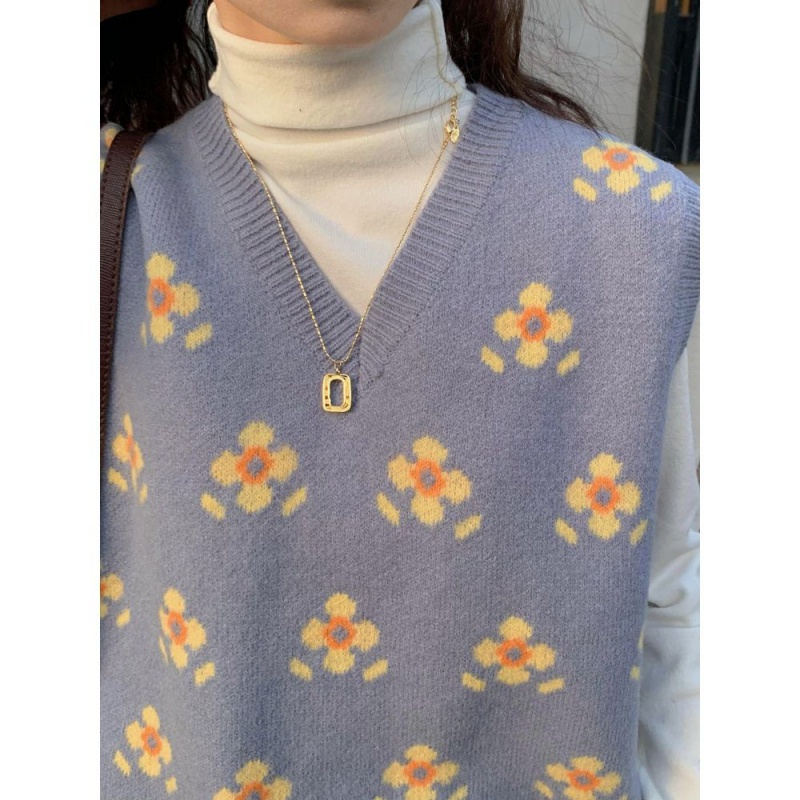 Áo Khoác Len Không Tay Cổ Chữ V Thời Trang Cho Nữ