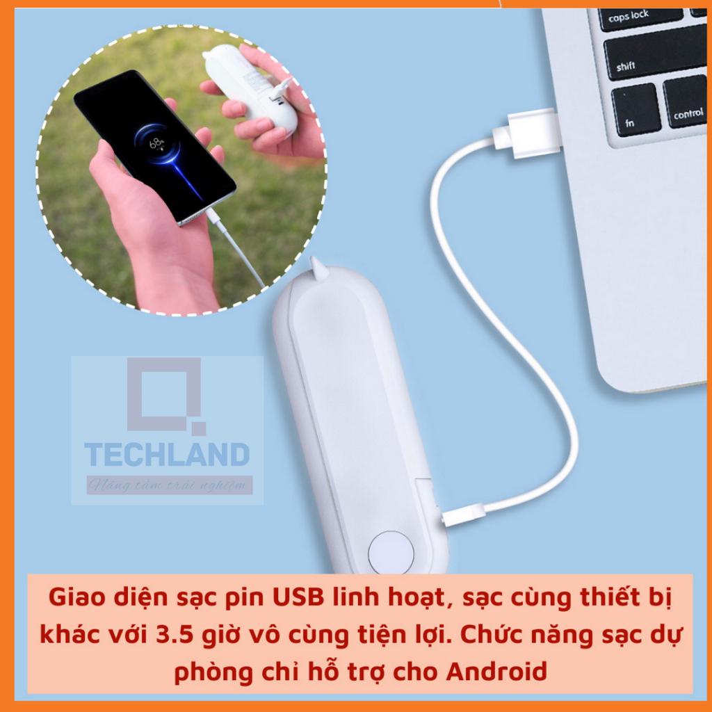 Quạt mini cầm tay đa năng 3 trong 1 gấp gọn kèm đèn pin sạc dự phòng HOT TREND-GENZ 2023 QTechLand Shop