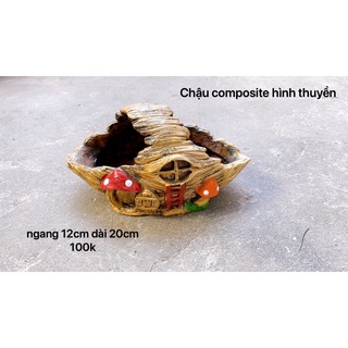 Chậu composite hình chiếc thuyền nhà