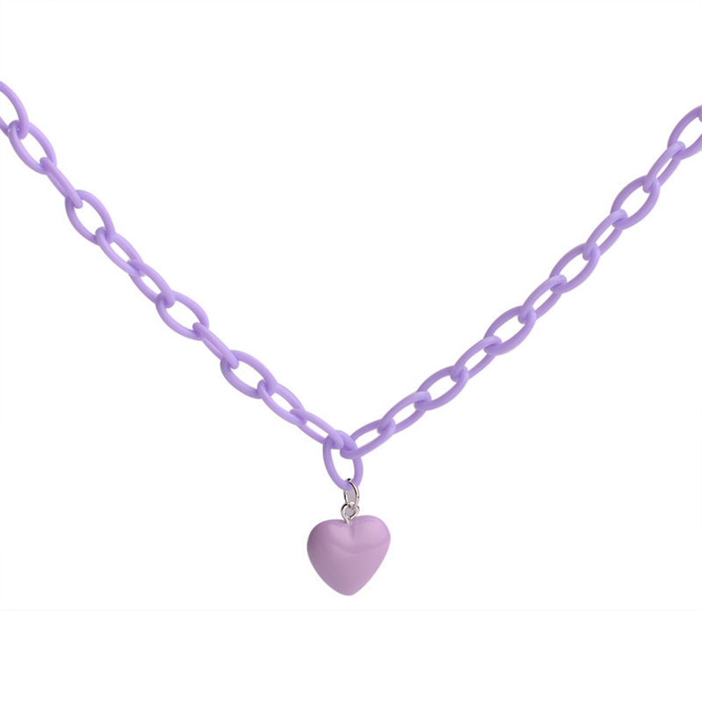 Dây chuyền mặt hình trái tim nhiều màu đáng yêu cho nữ