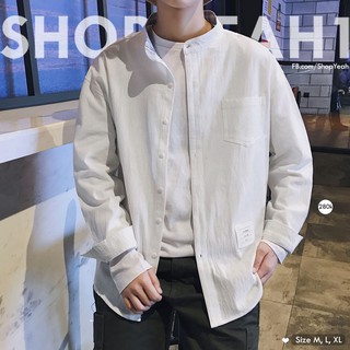 [Yeah1Shop]- Áo sơ mi cổ trụ (M,L,XL)
