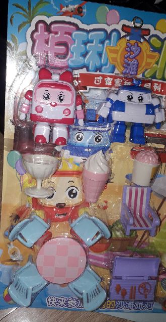 Sét đồ chơi 3 mô hình hình biệt đội Super WingS kèm phụ kiện nghĩ mát bằng nhựa rất đẹp