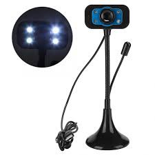 Webcam  VCAM độ phân giải 640p có micro phone - 4 đèn led trợ sáng (nhiều màu)- Hình Ảnh Đẹp Rõ Nét