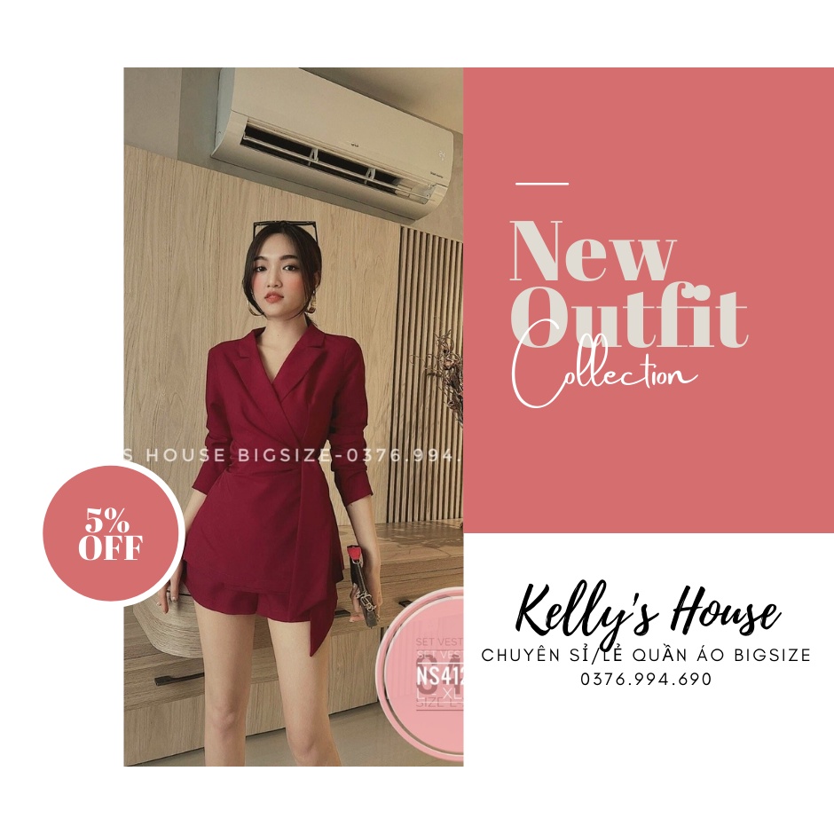 [Hàng Có Sẵn] Bigsize Set Vest Cột Eo (Từ 55kg đến 90kg)
