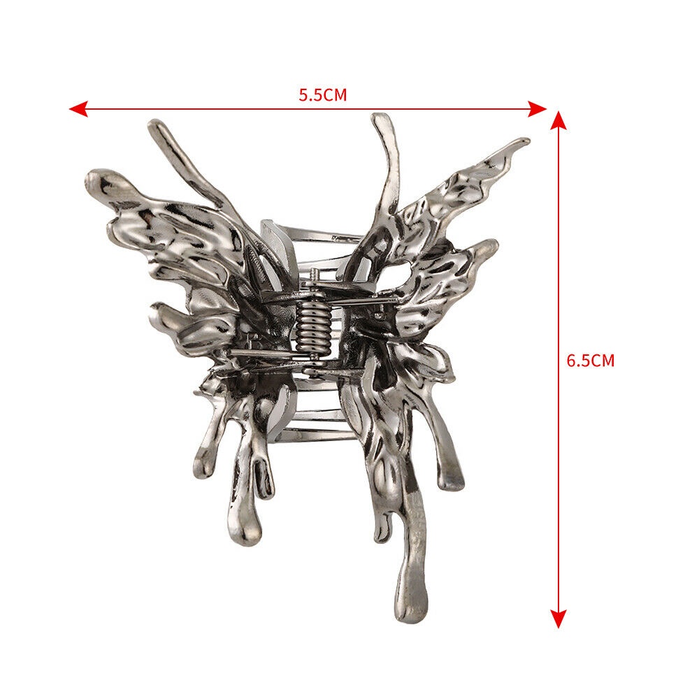 Haimeikang Kẹp tóc làm từ kim loại hình bướm phong cách cổ điển