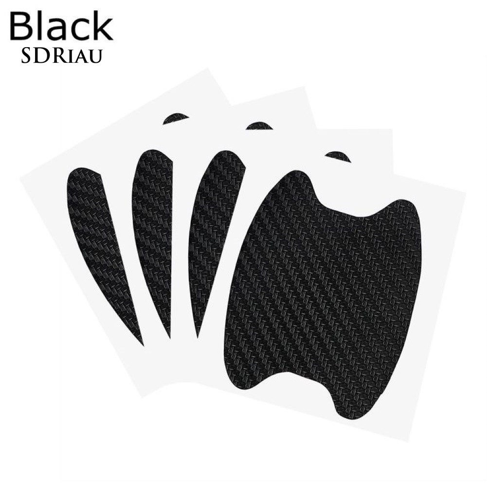 Set 4 hình dán tay nắm cửa xe hơi bảo vệ chống trầy xước họa tiết sợi cacbon chất lượng cao
