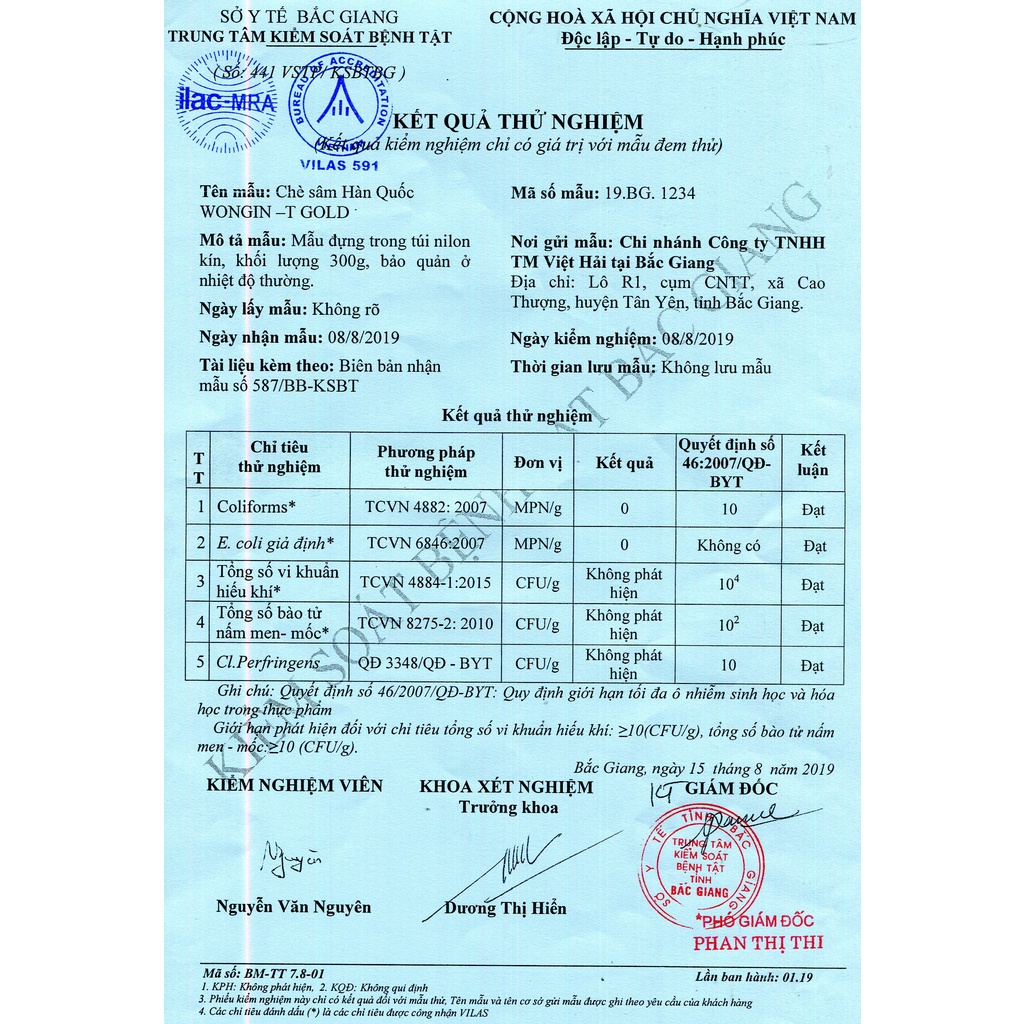 Chè sâm WONGIN-T Chất lượng vàng