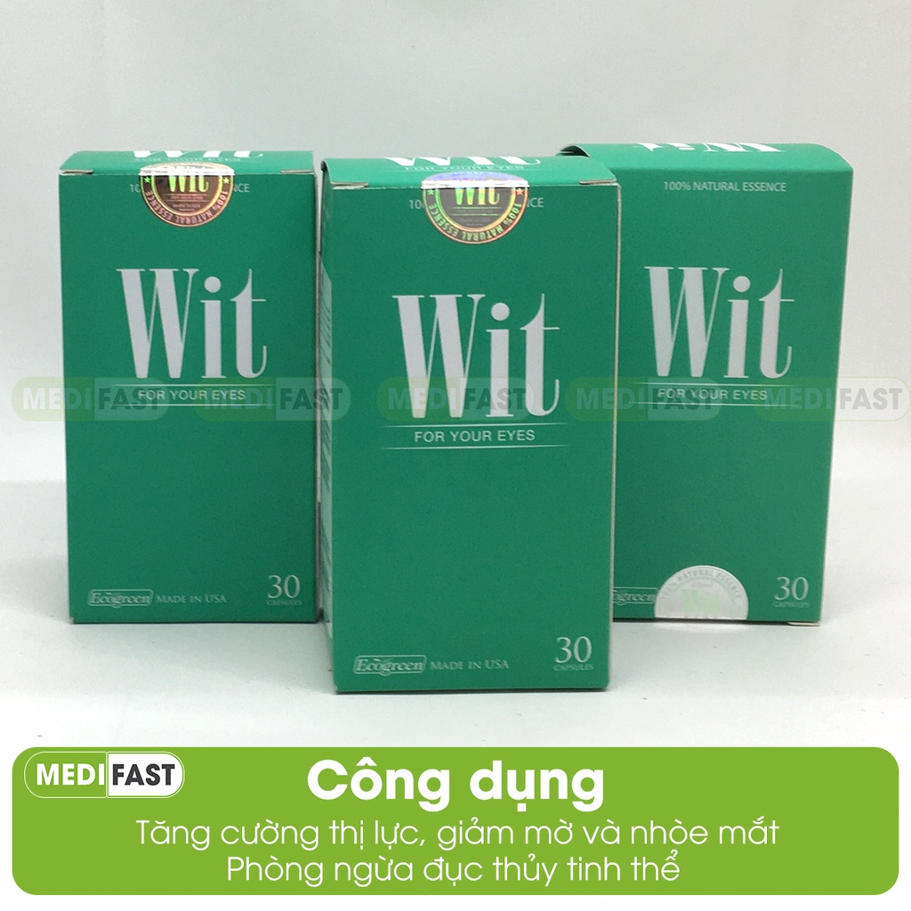 Viên uống bổ mắt Wit - Giúp tăng cường thị lực cho đôi mắt sáng khỏe - Nhập khẩu từ Mỹ Hộp 30 viên