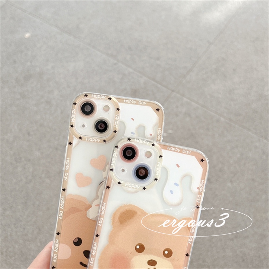 Ốp Điện Thoại Mềm In Gấu Hoạt Hình Dễ Thương Cho iPhone 14 13 12 11 Pro Max SE2020 X XR Xs Max 7 8 6 6s Plus