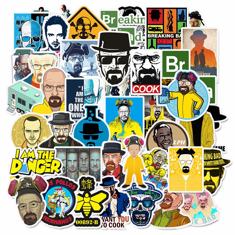 Bộ 50 sticker vinyl chống thấm nước hình ảnh BREAKING BAD cổ điển dễ thương trang trí ván trượt/ván trượt tuyết