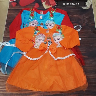 Đầm vôn tay dài elsa cho bé