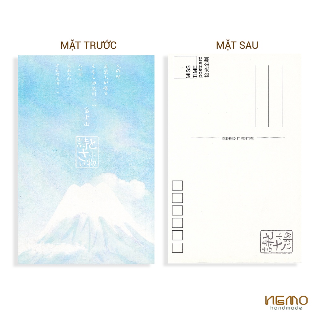 Postcard, Thiệp trang trí, quà tặng lưu niệm Nhật Bản , Kích thước 9.3cm x14.3cm, Tặng kèm bì thư giấy Kraft - PCMO