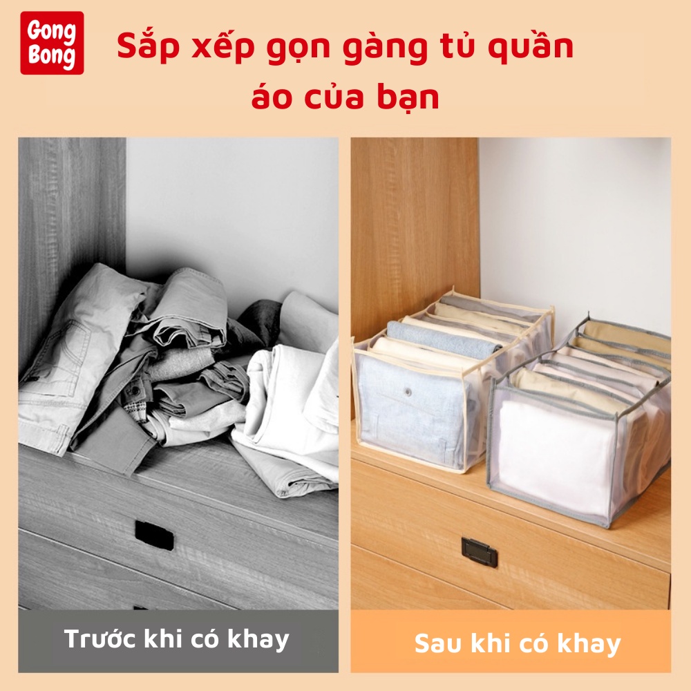 Túi vải đựng quần áo 7 ngăn size to đựng quần Jean khay vải đựng đồ lót tất vớ tiện dụng túi sắp xếp tủ quần áo