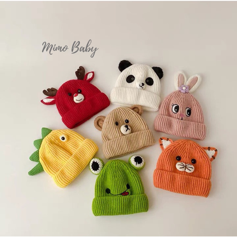 Mũ nón len beanie cho bé đan hình con vật dễ thương ML203 Mimo Baby