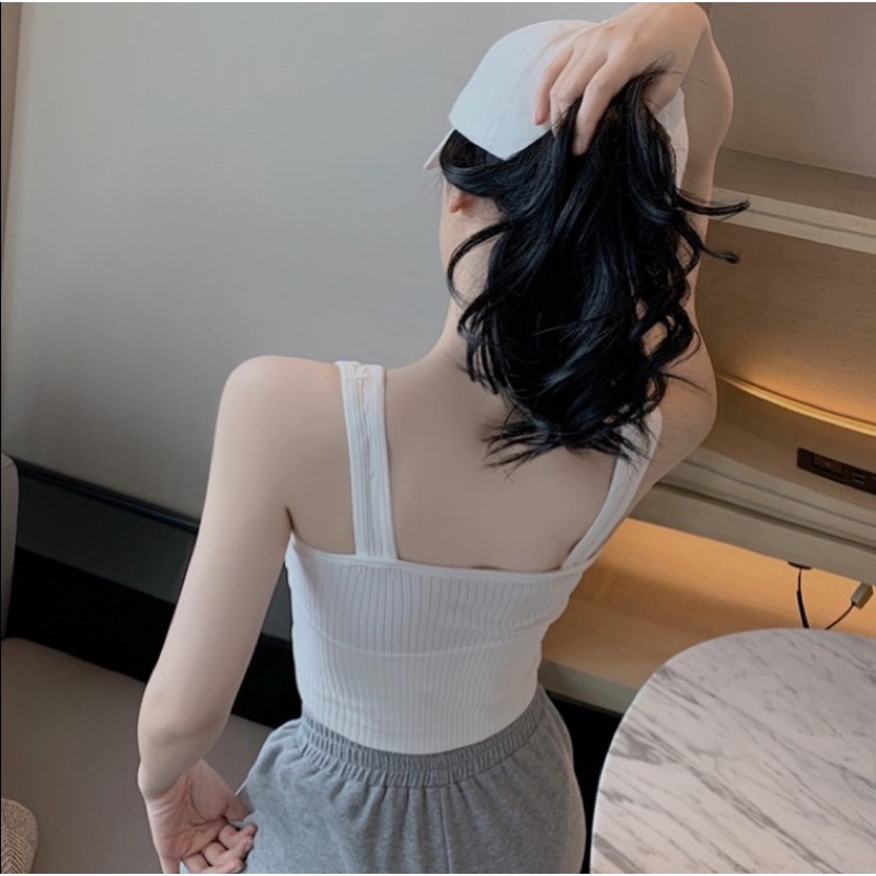 Áo Bra Thân Lỡ Thun Tăm Có Mút Ngực Cao Cấp V90