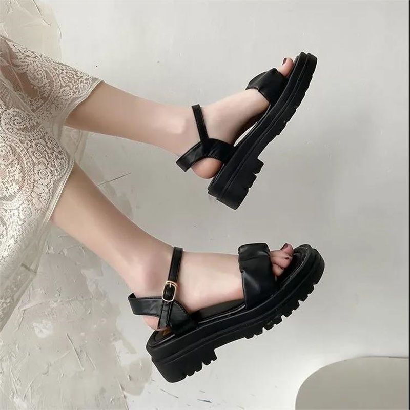 DÉP SANDAL ĐẾ DÀY QUAI NGANG NHÚN BÈO, DÉP QUAI NGANG NỮ SINH TRẺ TRUNG