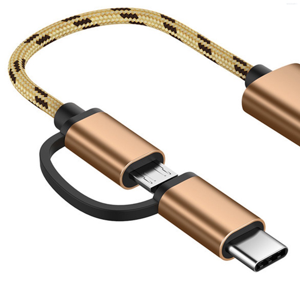 2 in 1 Type-C OTG To USB 3.0 Interface OTG Adapter Cable Fast Transfer Connector Converter, Gold  💛Kitchentool