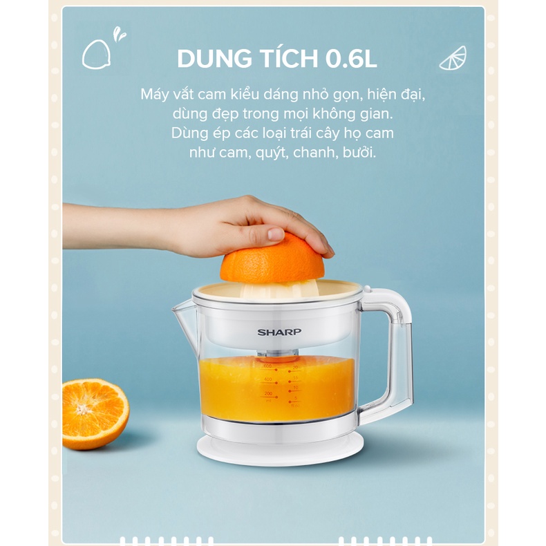 Máy Vắt Cam Công Suất 25W Sharp EJ-J256-WH ( Màu Trắng)