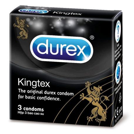 Bao cao su Durex Kingtex size nhỏ ôm sát 49mm (hộp 3 cái)