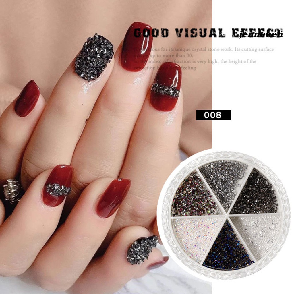 Hộp phụ kiện đính móng trang trí nghệ thuật chia 6 ngăn