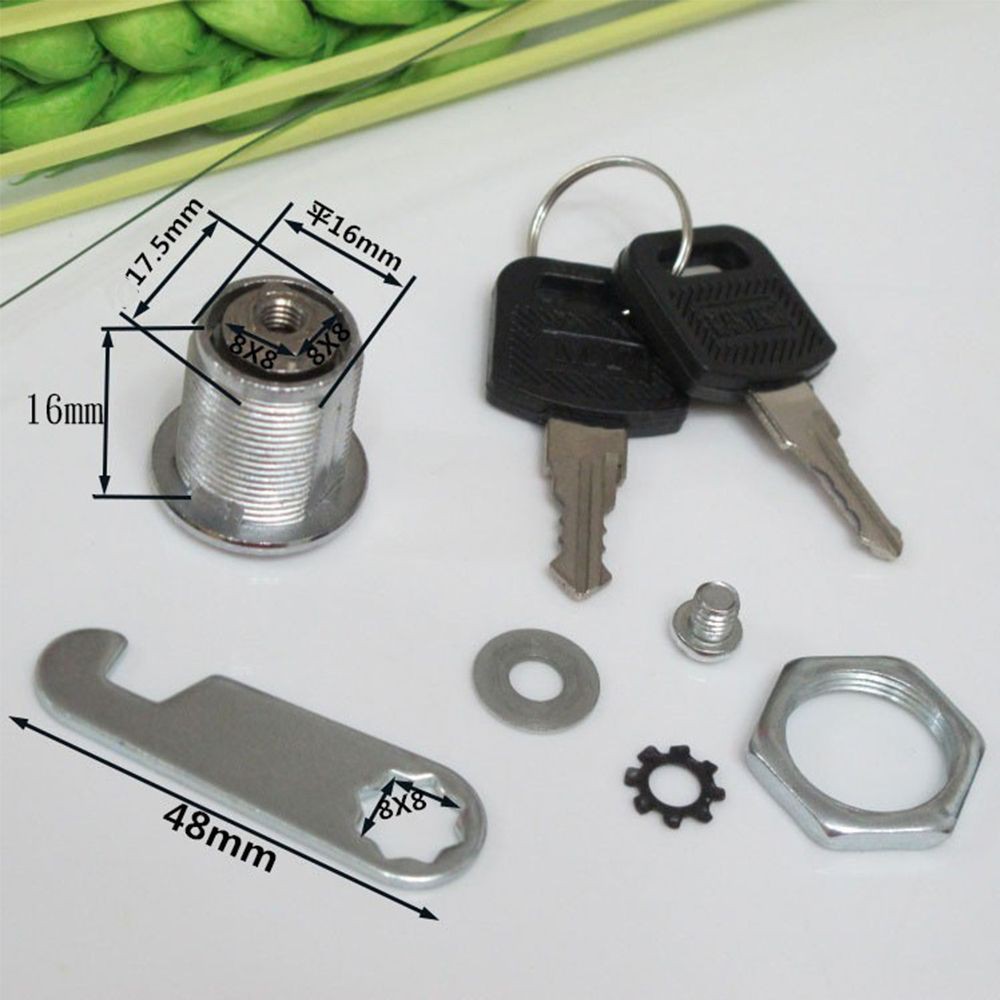 Khóa cam hình trụ có 2 chìa 16mm dành cho tủ quần áo