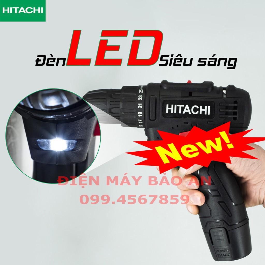 Máy khoan pin Hitachi 12v - 2 Pin [CAM KẾT CHÍNH HÃNG]