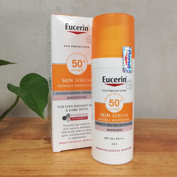 Tinh chất chống nắng giúp dưỡng trắng da Eucerin Sun Double Whitening Serum SPF 50+ 50ml