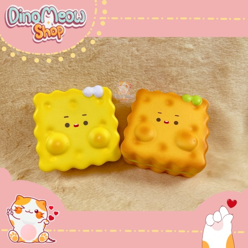 Squishy bánh quy, bánh kẹp kem đáng yêu, mềm, chất dày