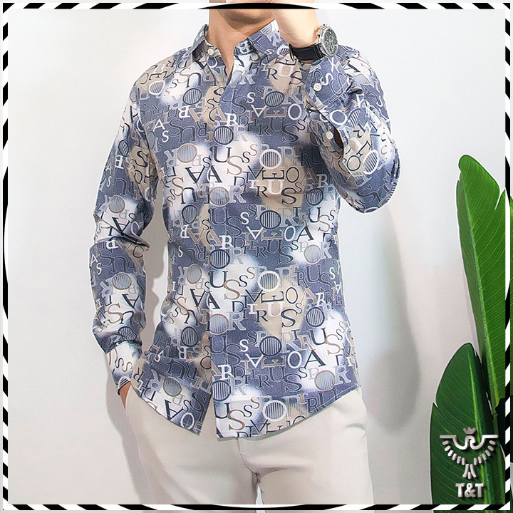 Áo Sơ Mi Họa Tiết Cao Cấp Form Chuẩn Chất Lụa Mát AS1102 | BigBuy360 - bigbuy360.vn
