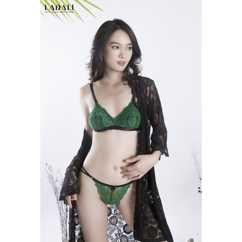 Áo Ngực Bra 2 Dây Ren Cao Cấp - Bộ Đồ Lót Không Gọng Độc Đáo Màu Xanh Rêu | BigBuy360 - bigbuy360.vn
