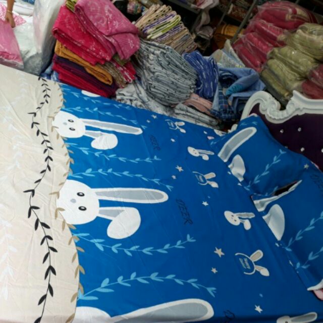Combo 2 bộ ga gối cotton poly giá 180k