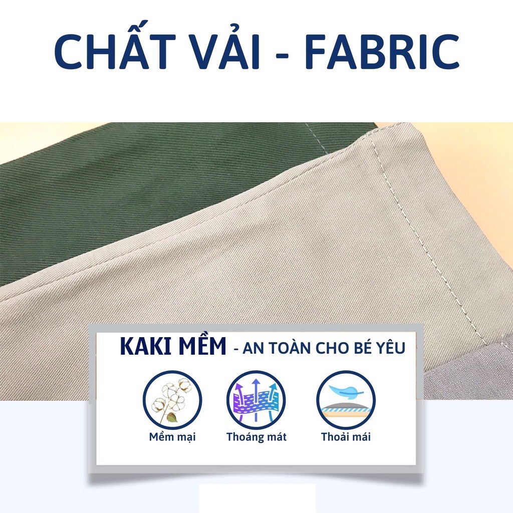 Quần dài kaki chất mềm cạp chun basic trơn kiểu dáng cực đẹp cho bé trai bé gái VANOSA 15-35kg