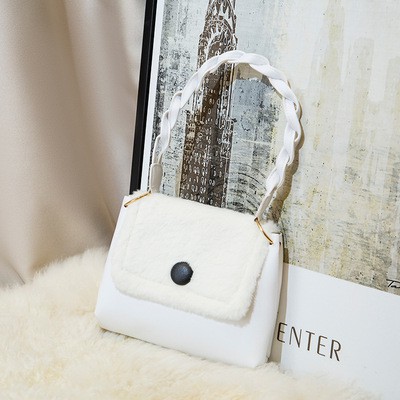 Túi kẹp nách, túi đeo chéo phối lông cừu xinh xắn dễ thương TX29