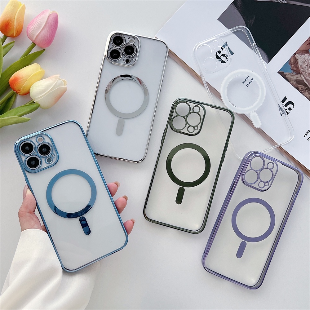 Ốp Điện Thoại Mềm Tích Hợp Từ Tính Cho IPhone 14 14Pro 14 plus 14 Pro max 13 Pro max 12 Pro max
