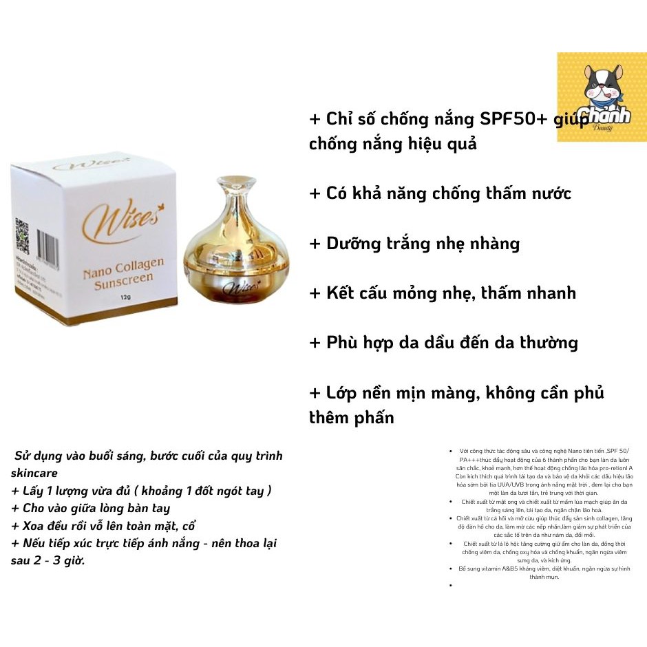 Kem chống nắng Sáng da Wise