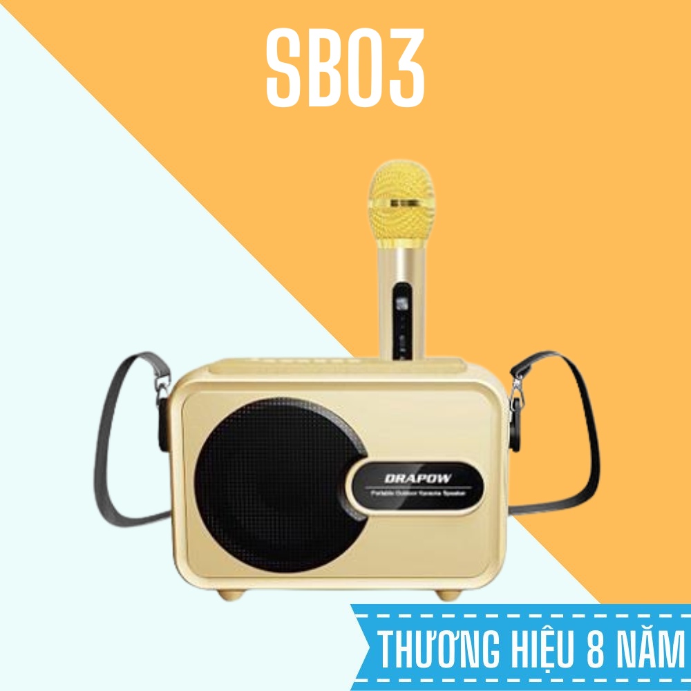 Loa hát kèm mic karaoke Dra.Pow SB03, Bảo hành 1 đổi 1