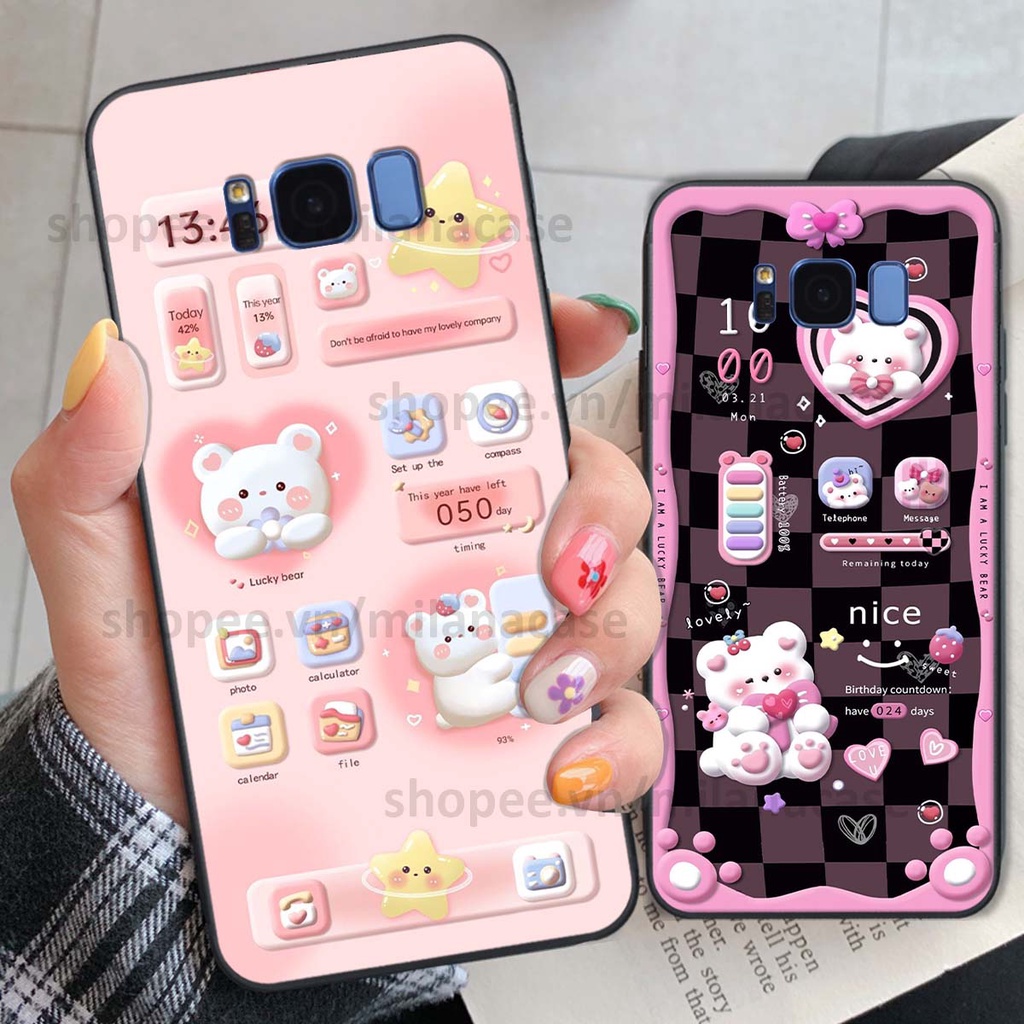 Ốp Samsung S8 / S8 Plus / S8+ hình đồng hồ icon gấu mèo cute cực dễ thương ngộ nghĩnh