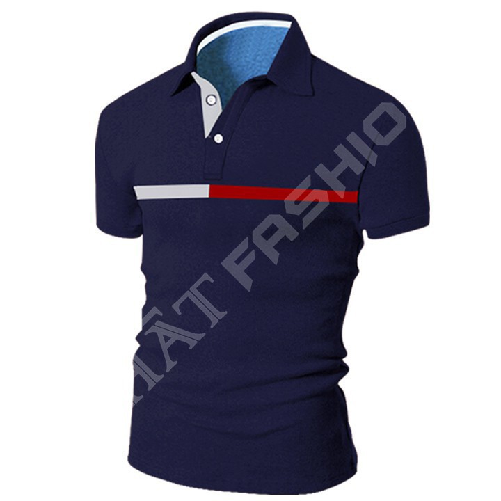 Áo Thun Nam 🆓FREESHIP🆓 Ngắn Tay Sọc Ngực Thun Cá Sấu Pha Cotton Cổ Bẻ 5 Màu 4 Size - PS0006 | BigBuy360 - bigbuy360.vn